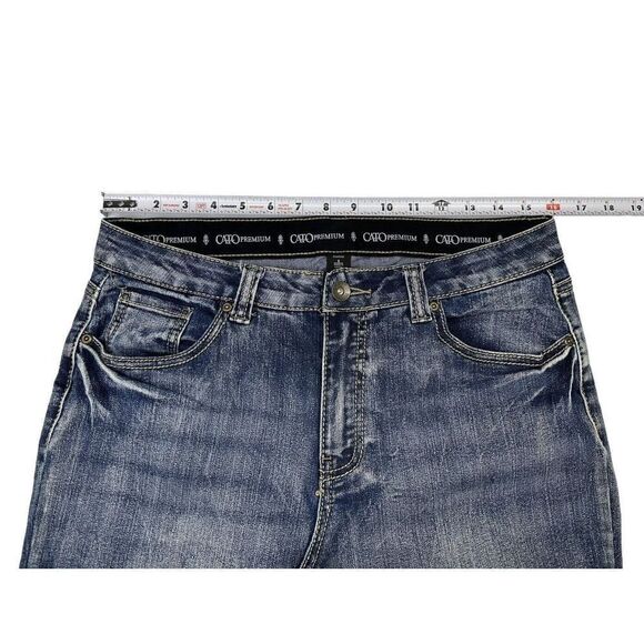 Cato Premium Classic Stretch Straight Leg Medium Wash Denim Blue Jeans Size 8 - Picture 5 of 10